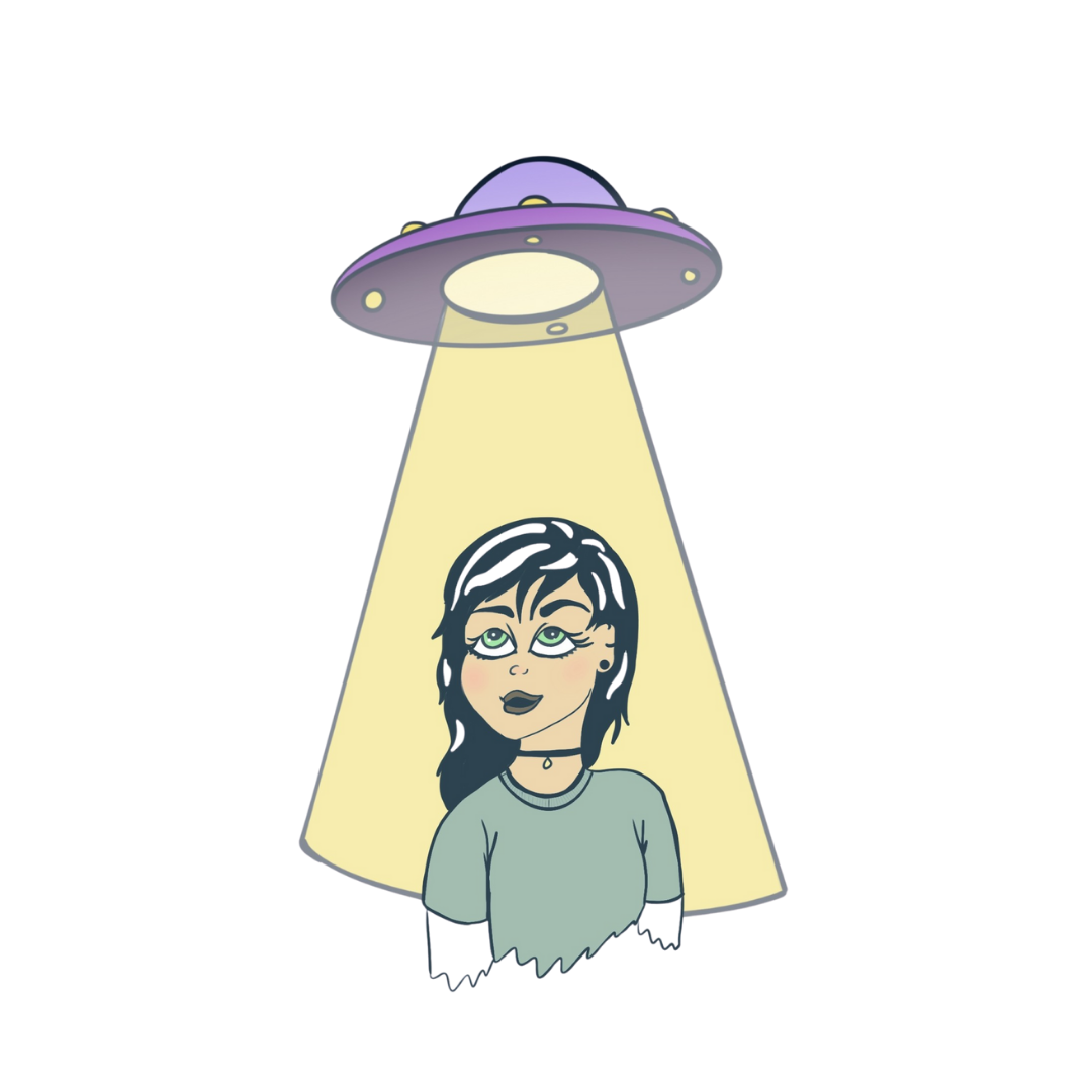 Person being abducted by aliens
