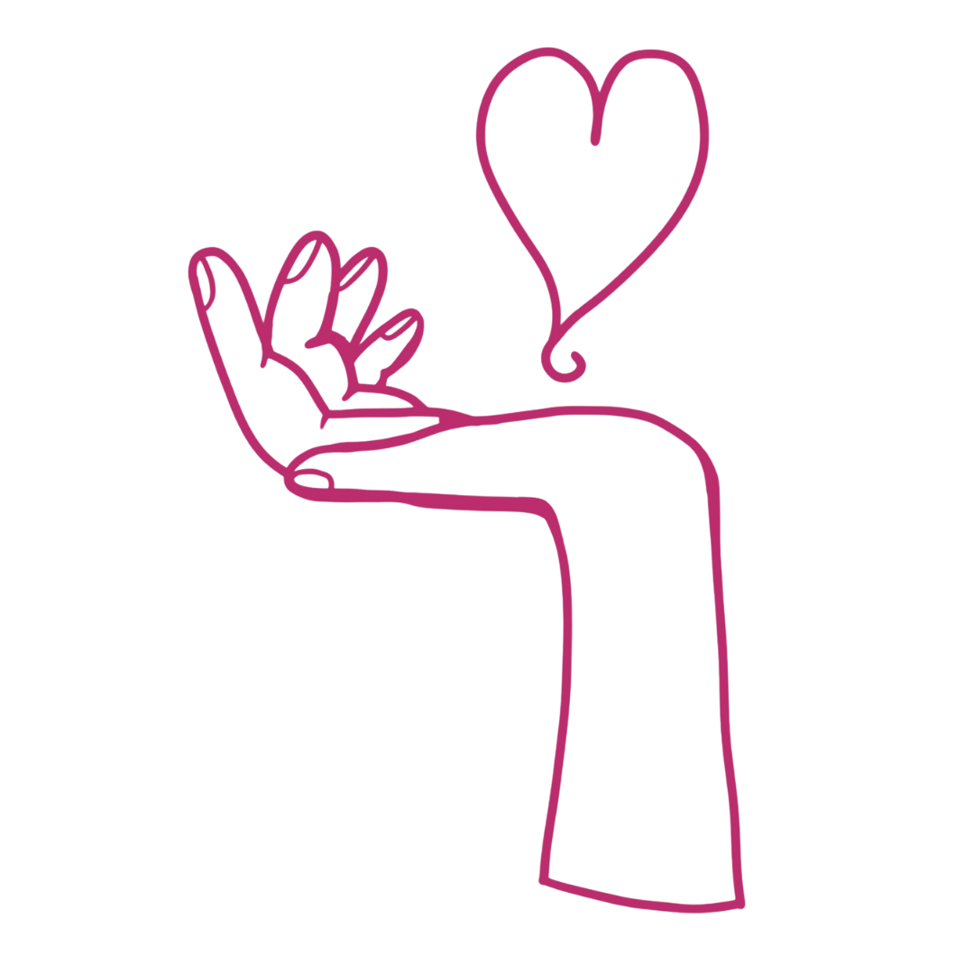 A hand holding a heart