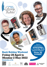 literary festival flyer image with Kate Humble, Jo Bland, David Baddiel and Sarfraz Manzoor