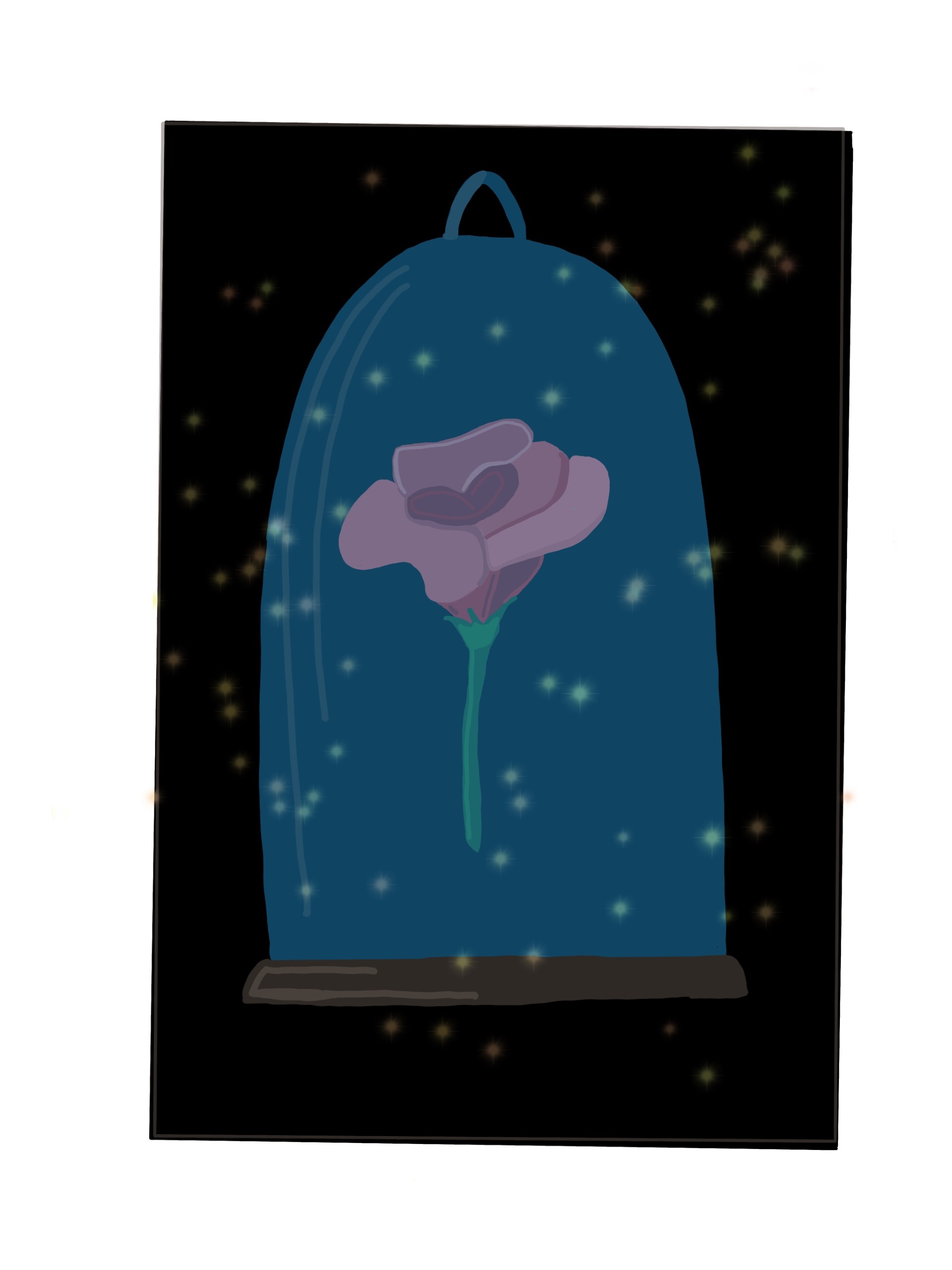 A rose in a bell jar