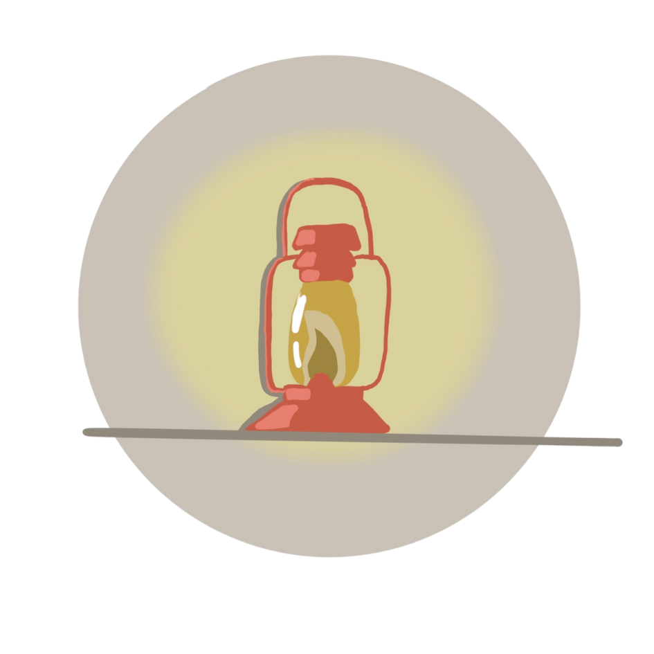 A gas lamp