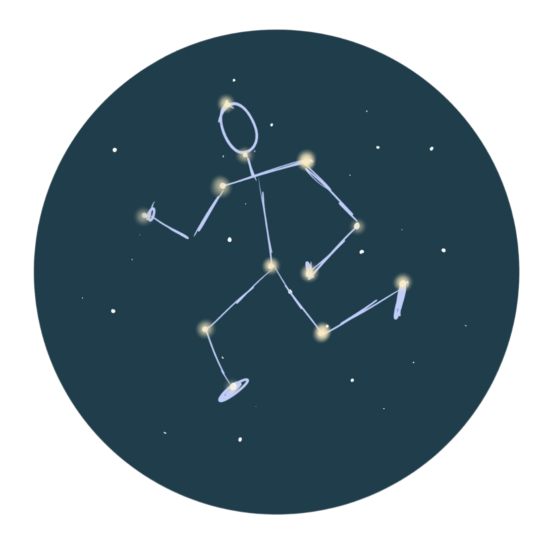 A constellation of a person running.