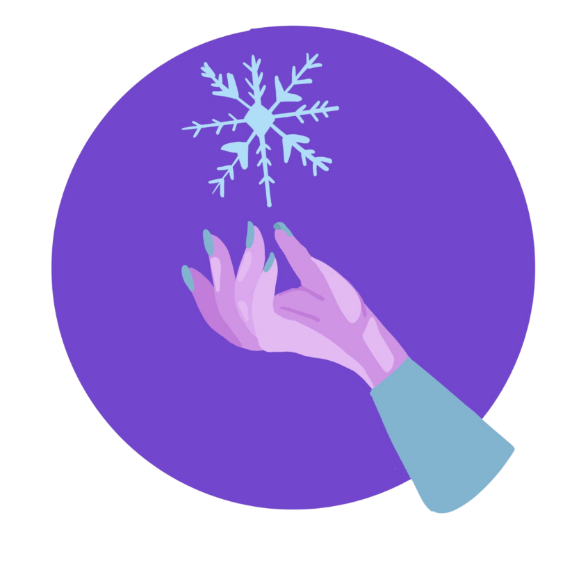 A hand and a snowflake